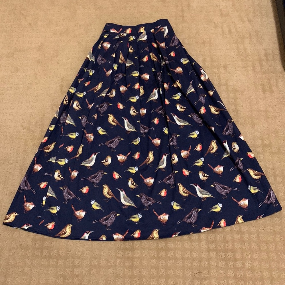 Bird Pattern Maxi Skirt